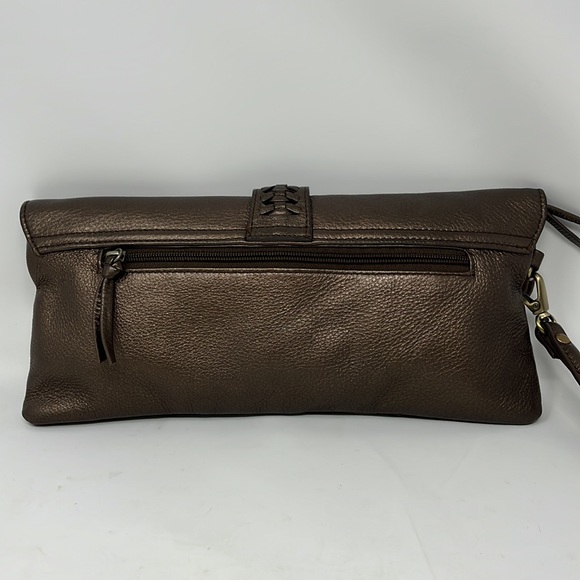 CLARKS England Bronze Leather Wristlet Clutch - Picture 4 of 13